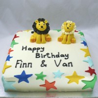 Buttercream with 2 Animals Cake